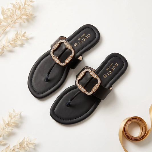Luxe Square Buckle – Black