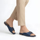Blue Decorative Buckle Slipper