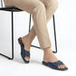 Blue Decorative Buckle Slipper