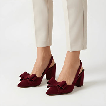 Bow Decor High Heel - Red