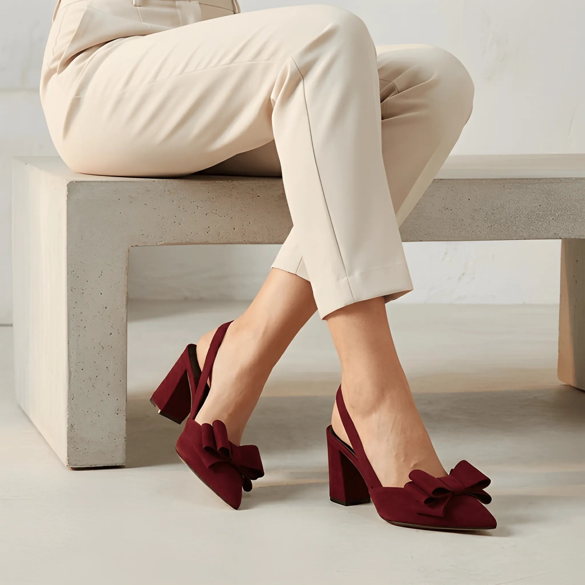 Bow Decor High Heel - Red