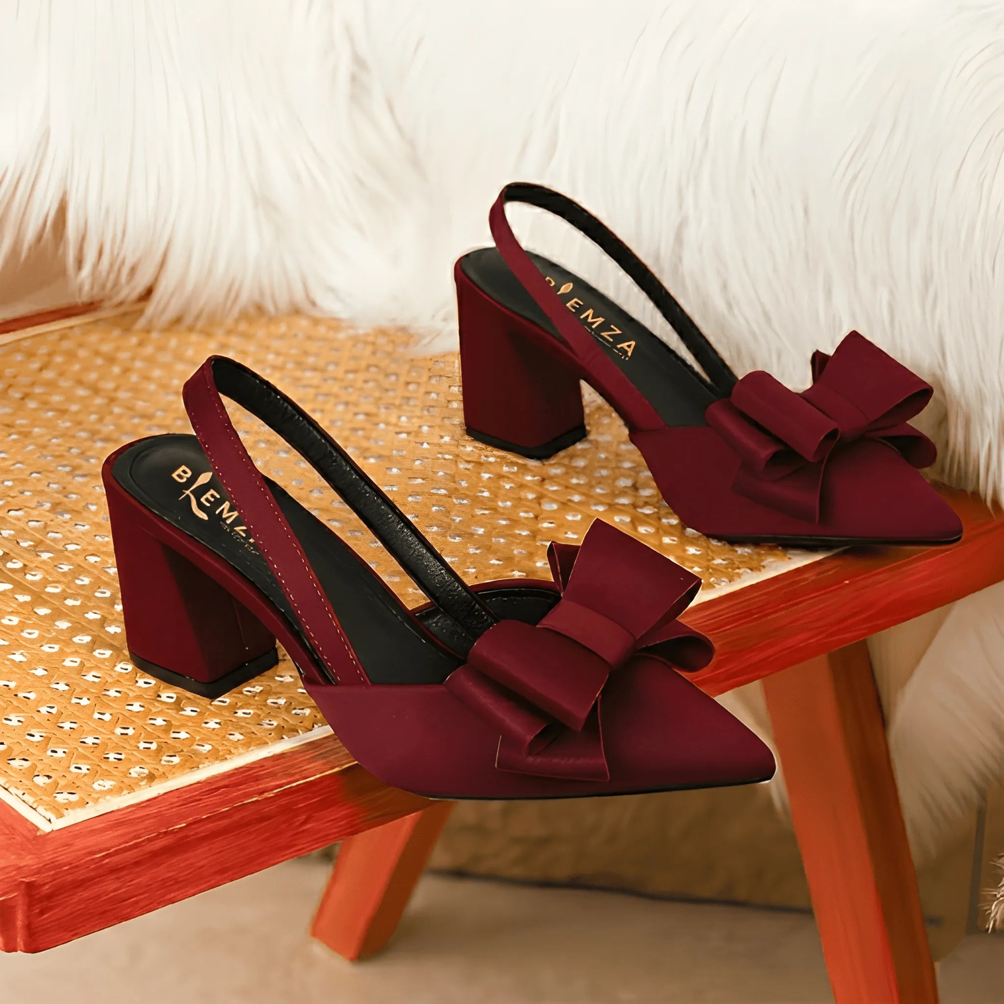 Bow Decor High Heel - Red