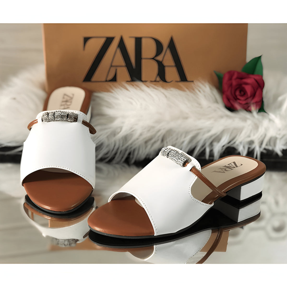 Chic Mini Heel with Grip Sole - White