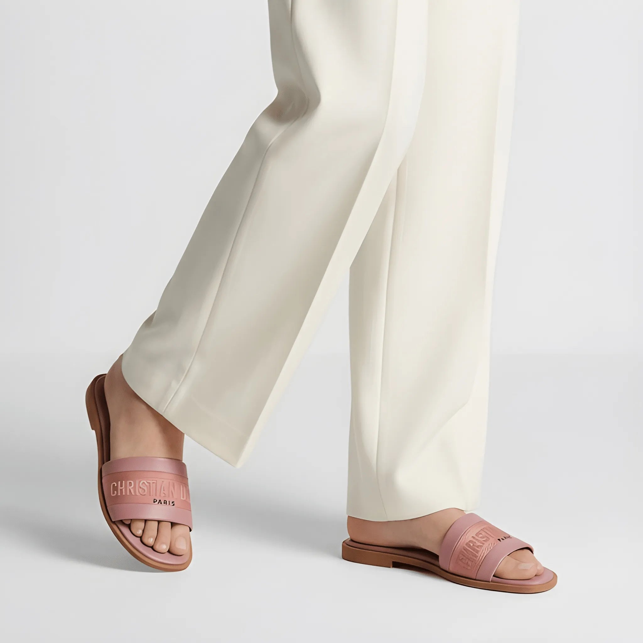 Couture Embroidered Flat - Pink