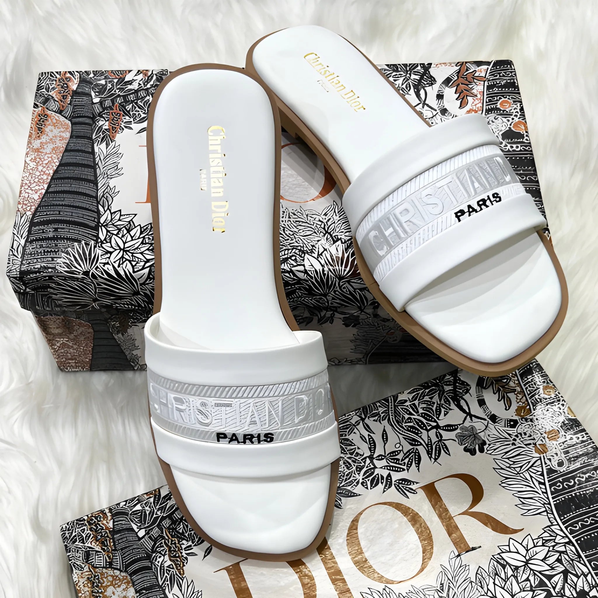 Couture Embroidered Flat - White