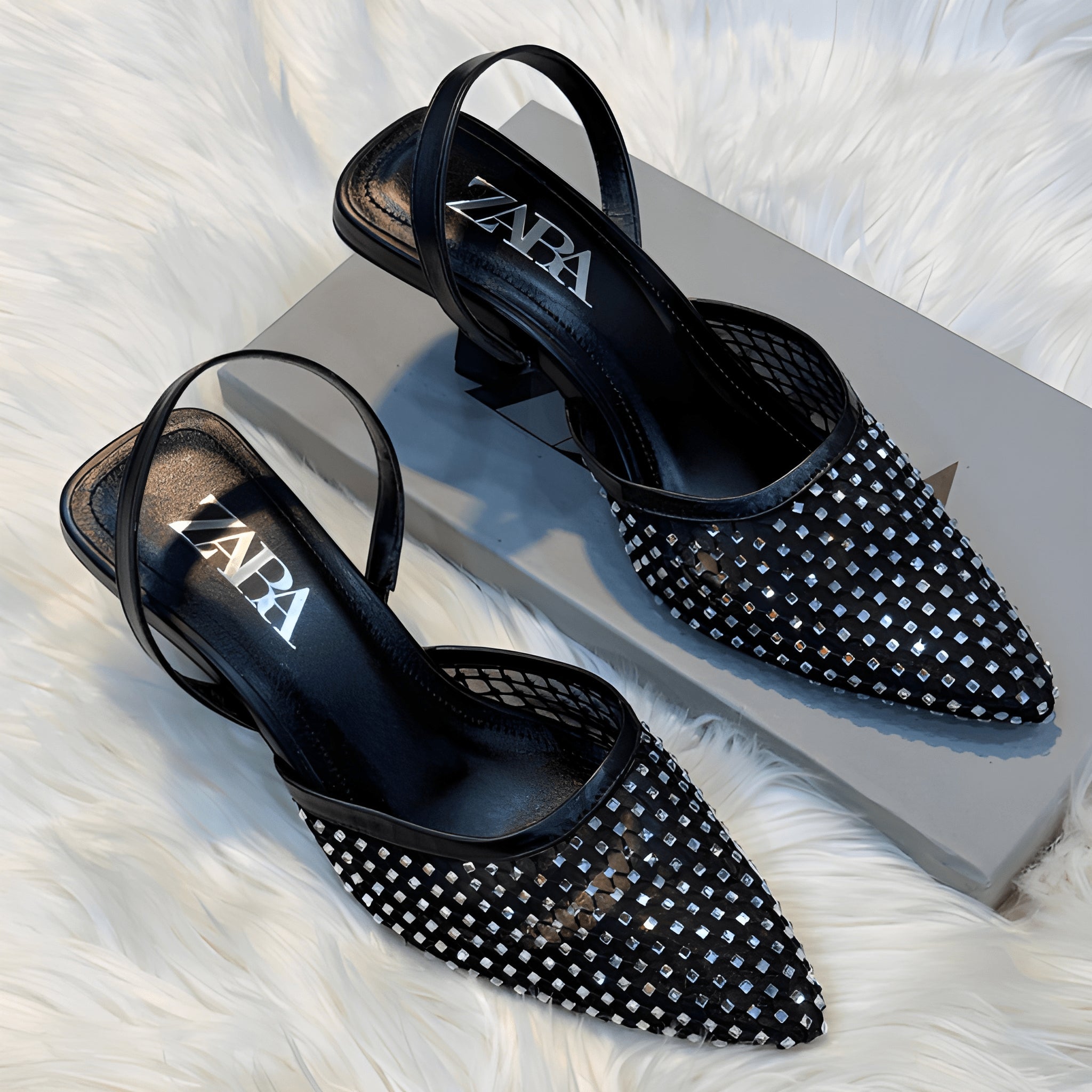 Crystal Accent Heel - Black
