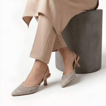 Crystal Accent Heel - Fawn