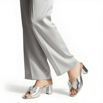Crystal Charm Heel - Silver