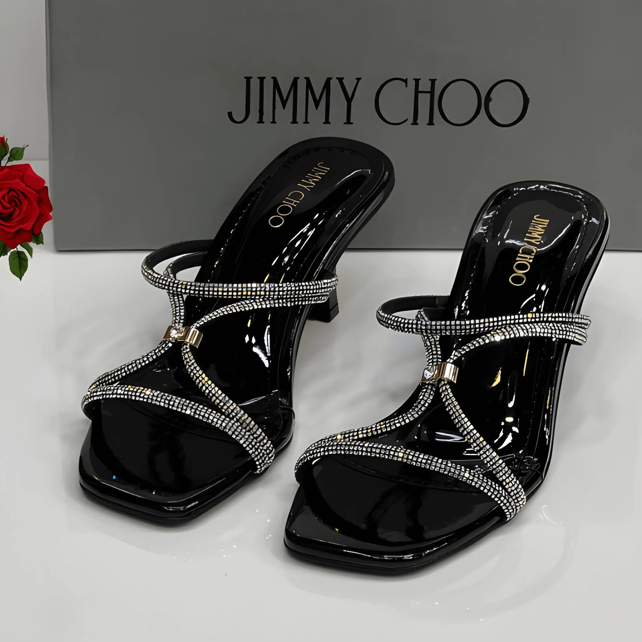 Crystal Glam Heel - Black