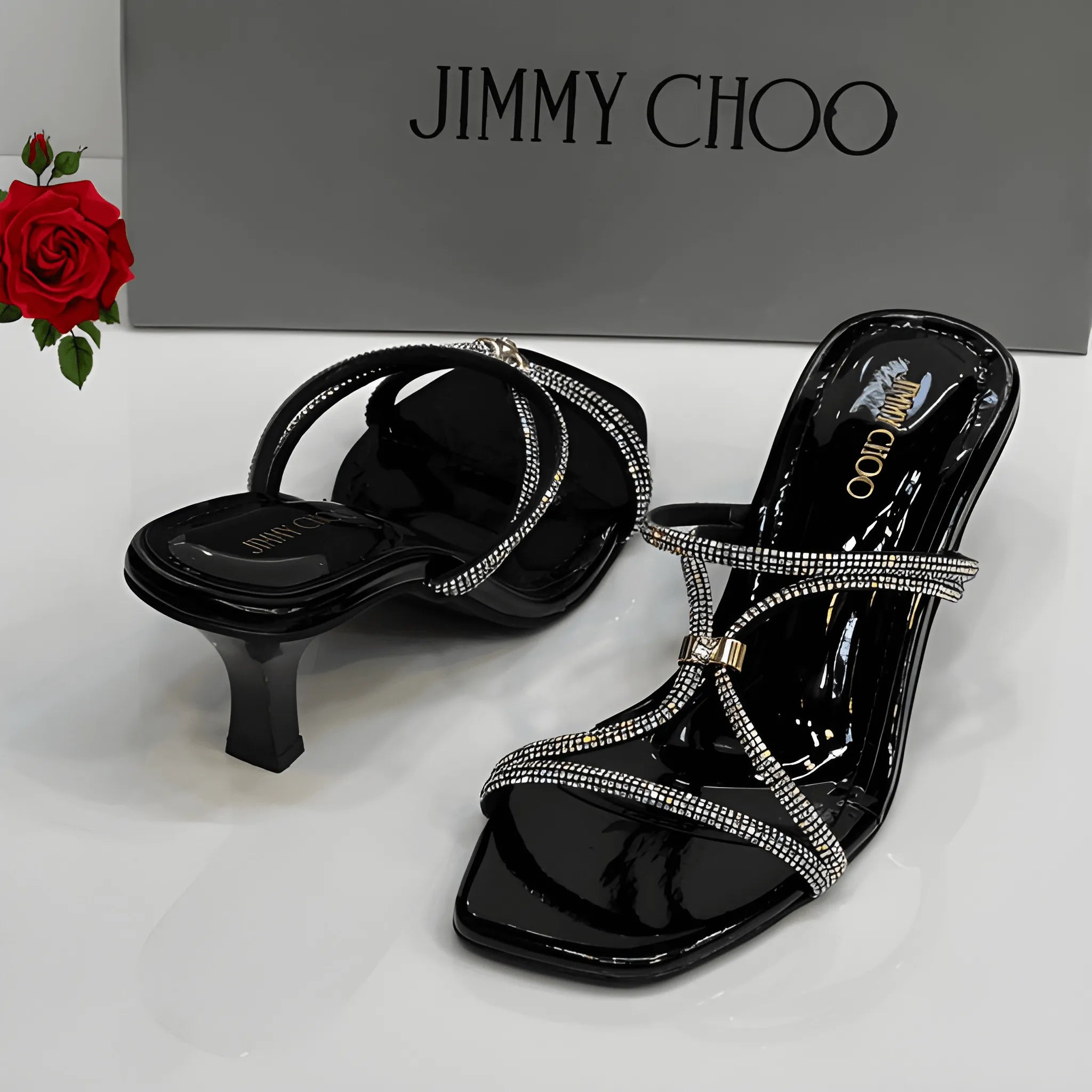 Crystal Glam Heel - Black