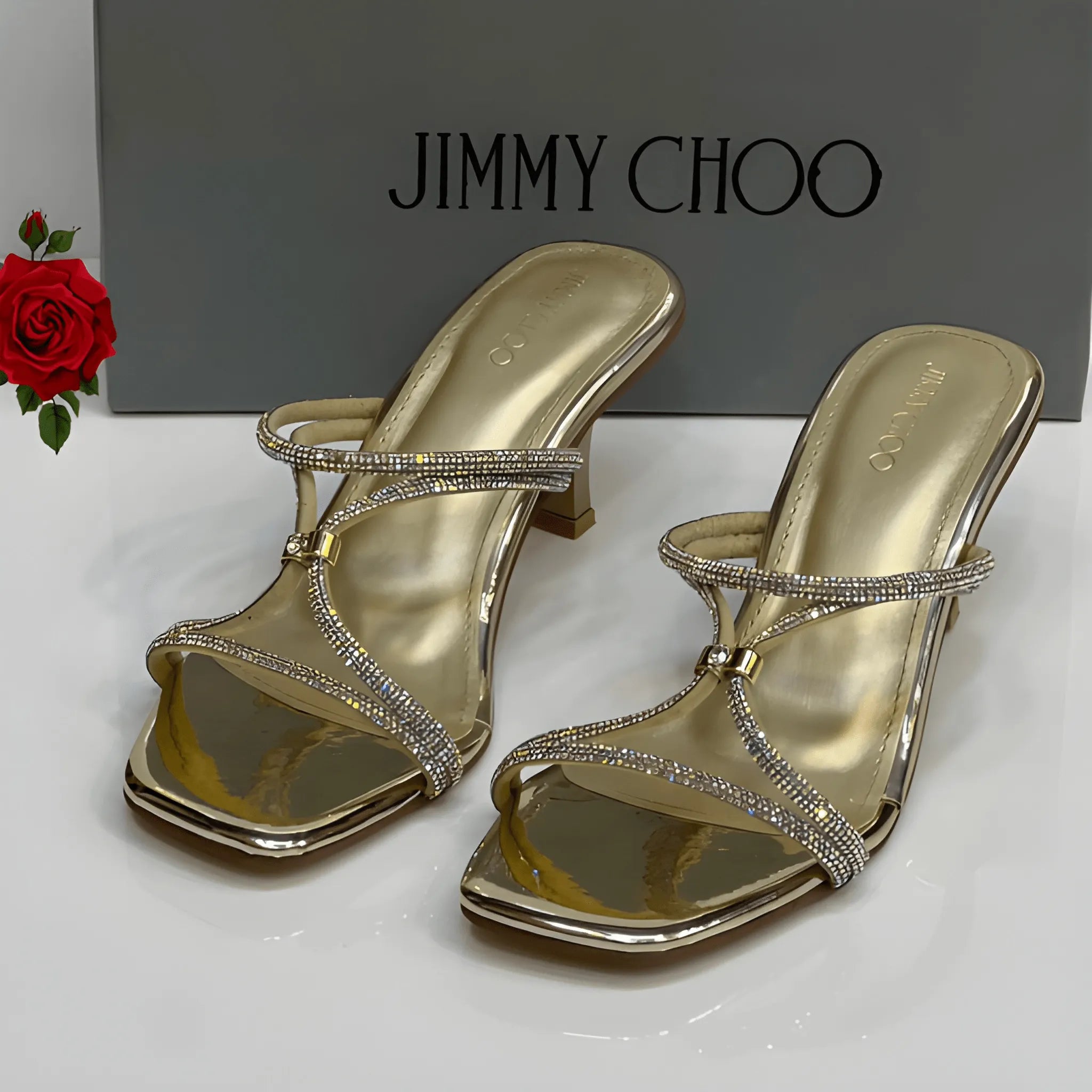 Crystal Glam Heel - Gold