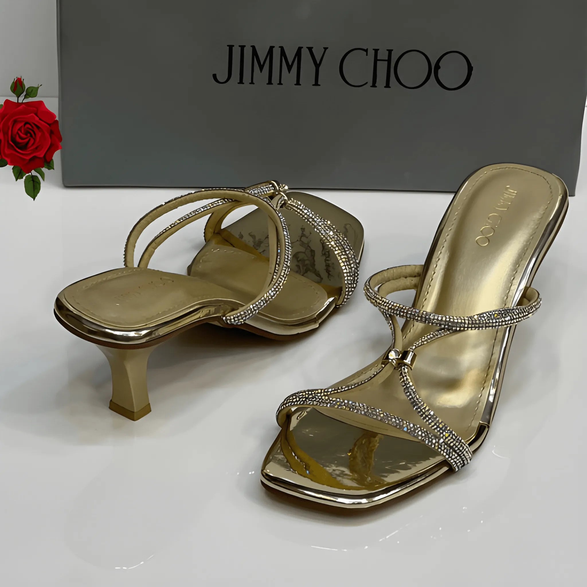 Crystal Glam Heel - Gold