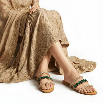 Crystal Muse Flat Slipper - Fawn
