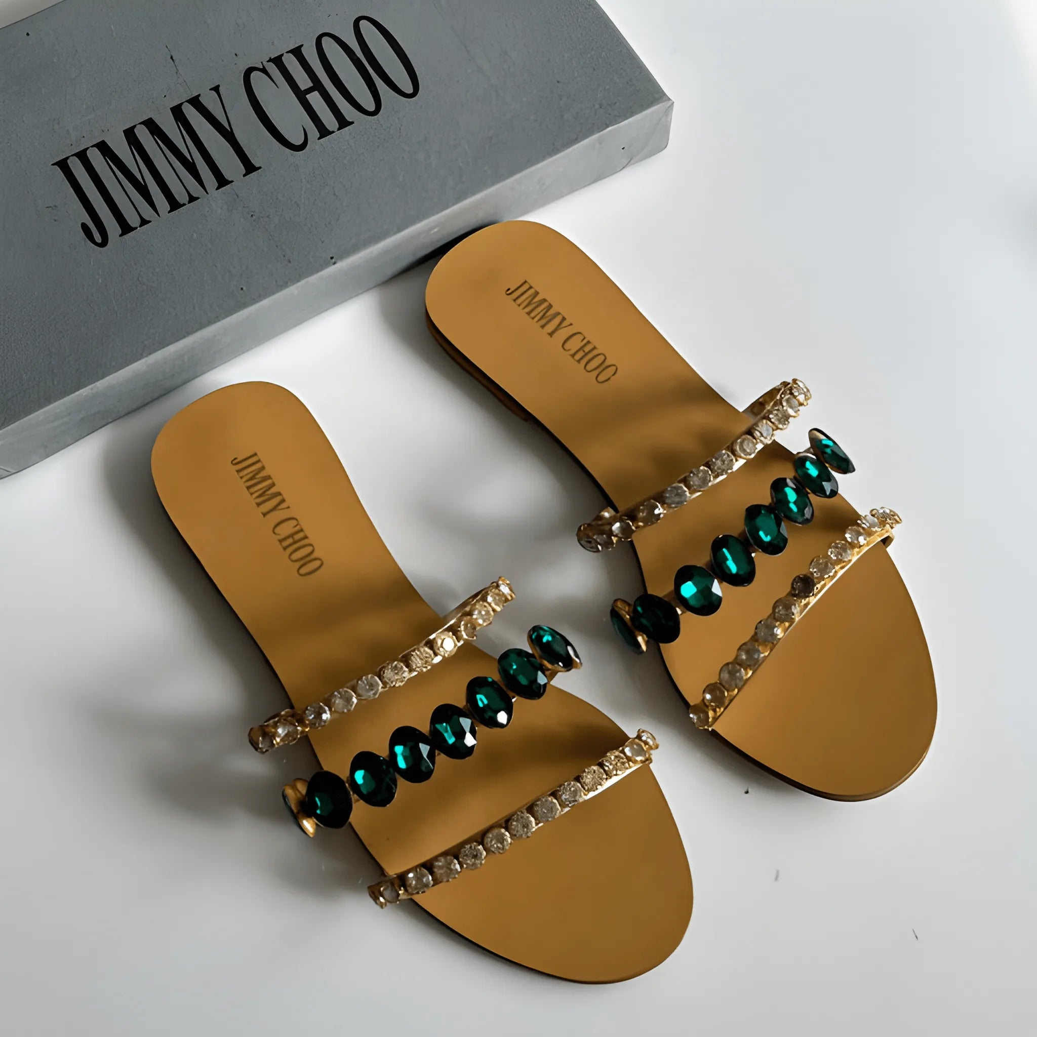 Crystal Muse Flat Slipper - Fawn