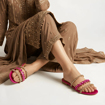 Crystal Muse Flat Slipper - Pink