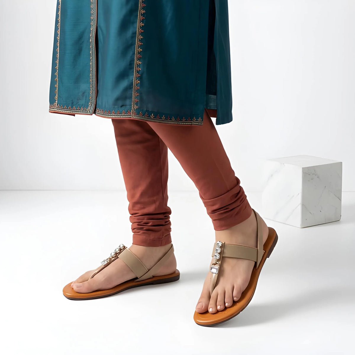 Crystal T-Strap Luxe Slipper