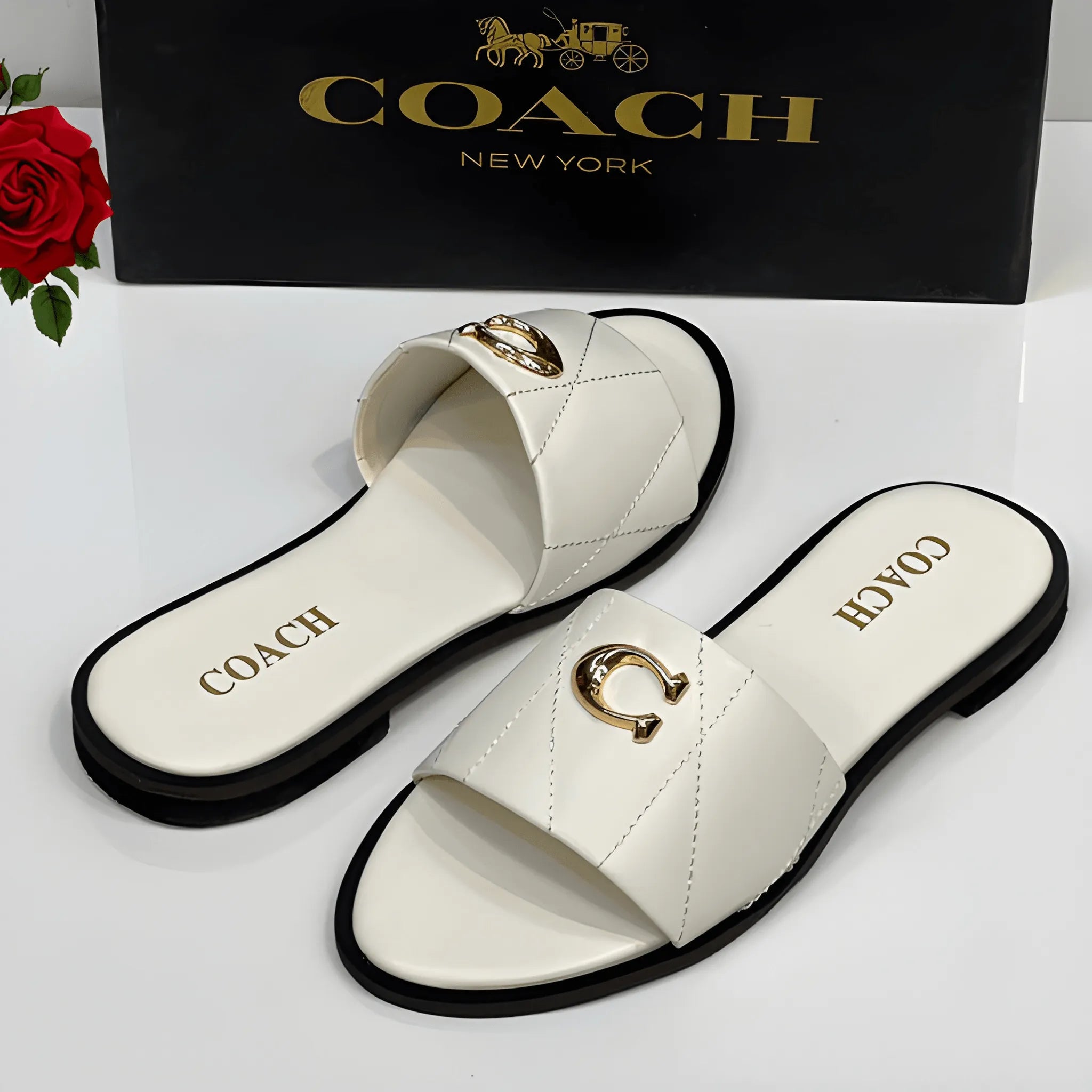 Designer-Inspired Flat Slipper - White