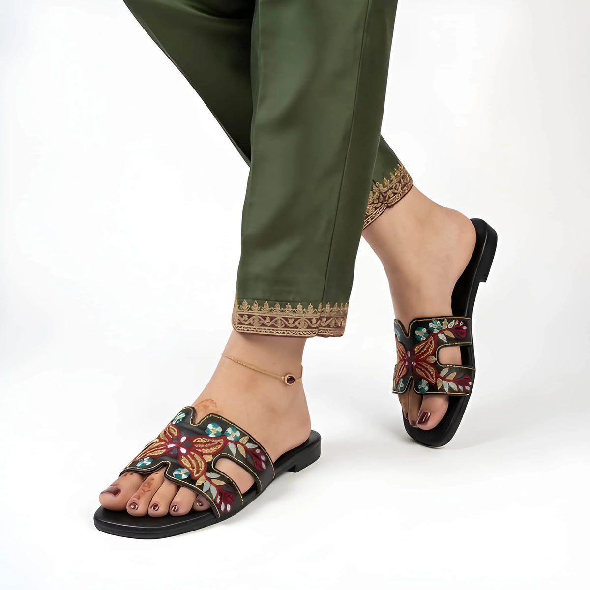 Embroidered Butterfly Luxe Slipper