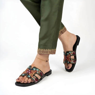Embroidered Butterfly Luxe Slipper
