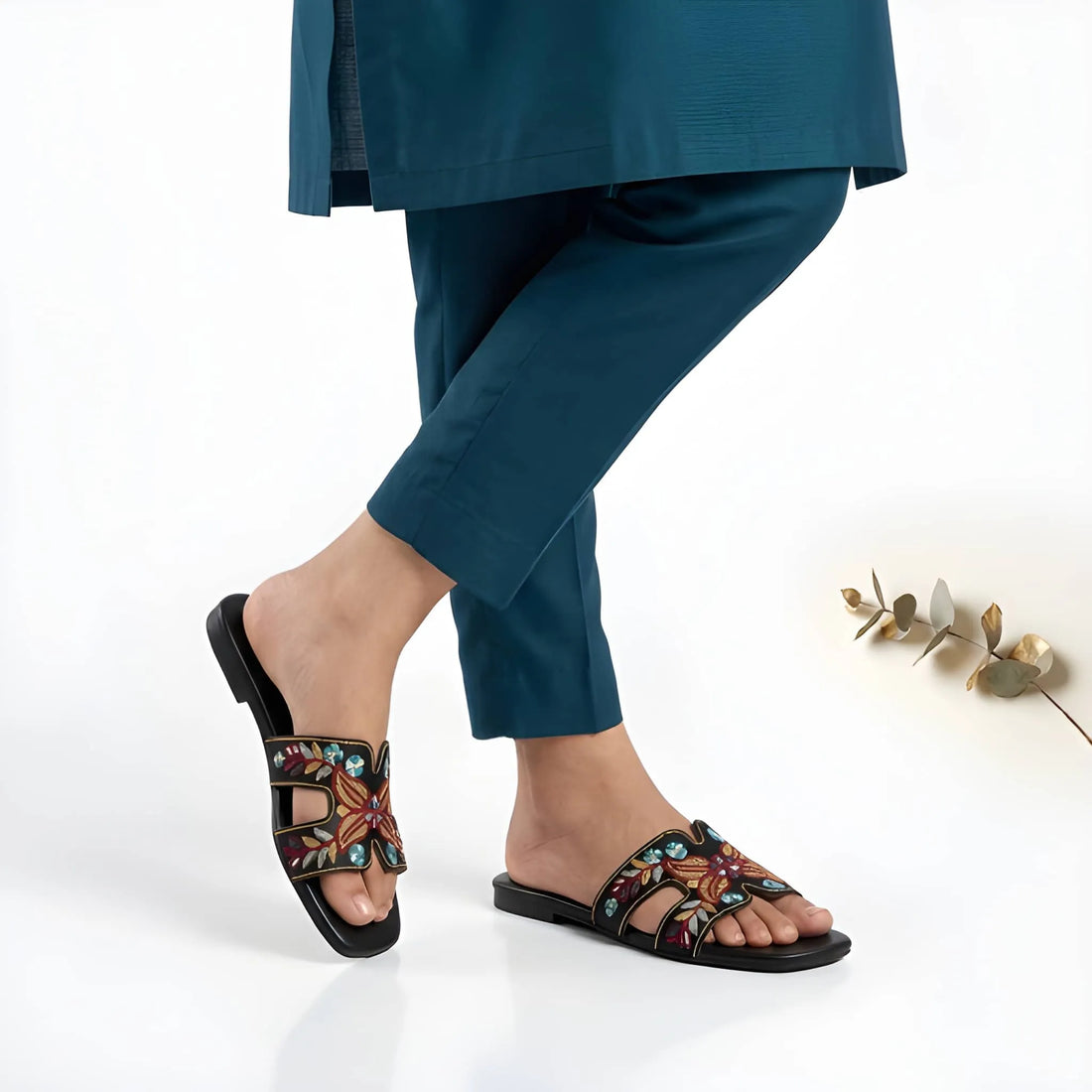 Embroidered Butterfly Luxe Slipper