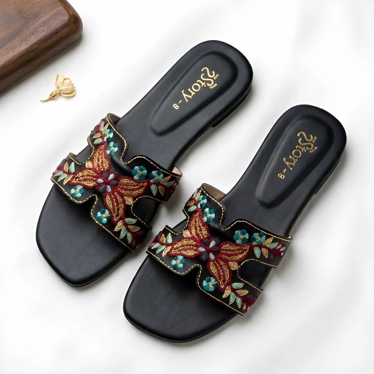 Embroidered Butterfly Luxe Slipper
