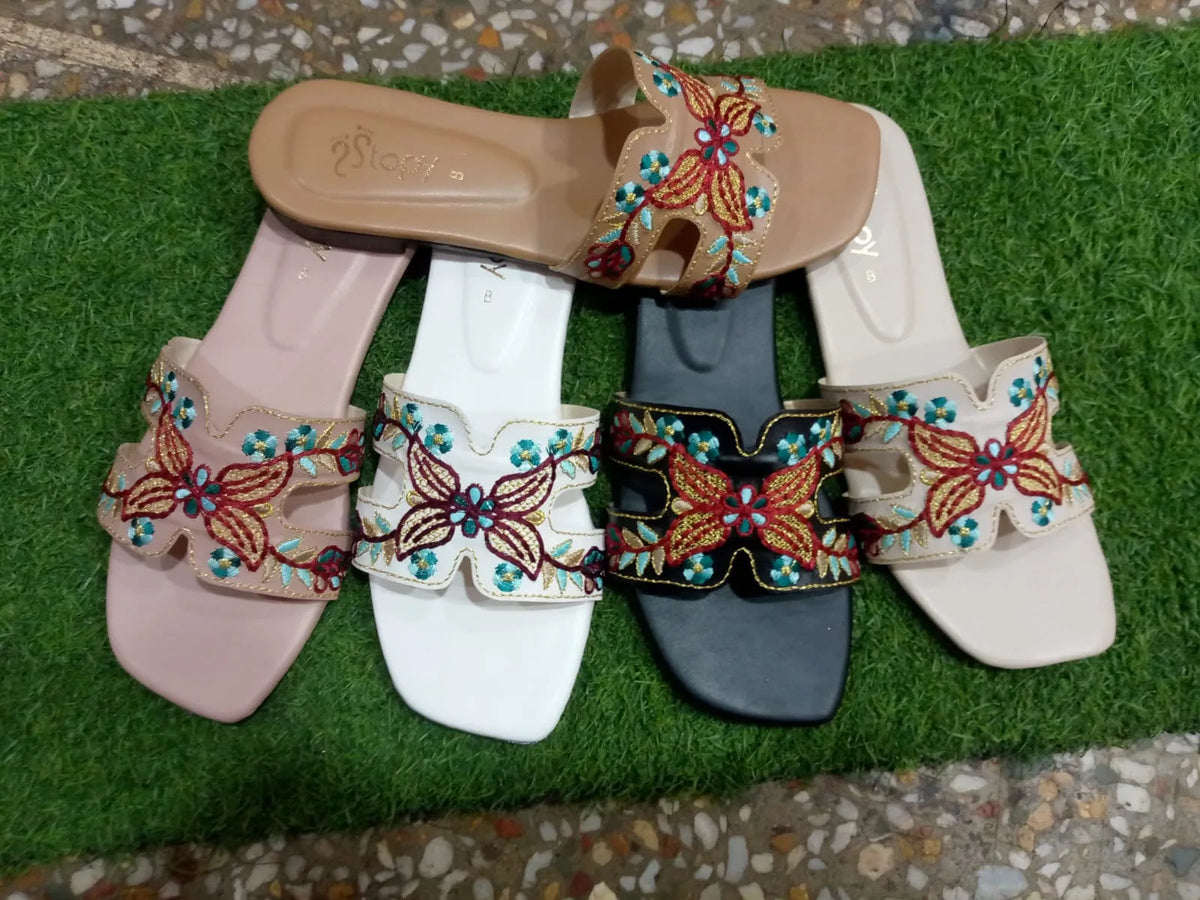 Embroidered Butterfly Luxe Slipper
