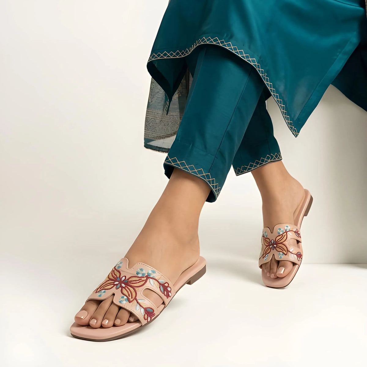 Embroidered Butterfly Luxe Slipper
