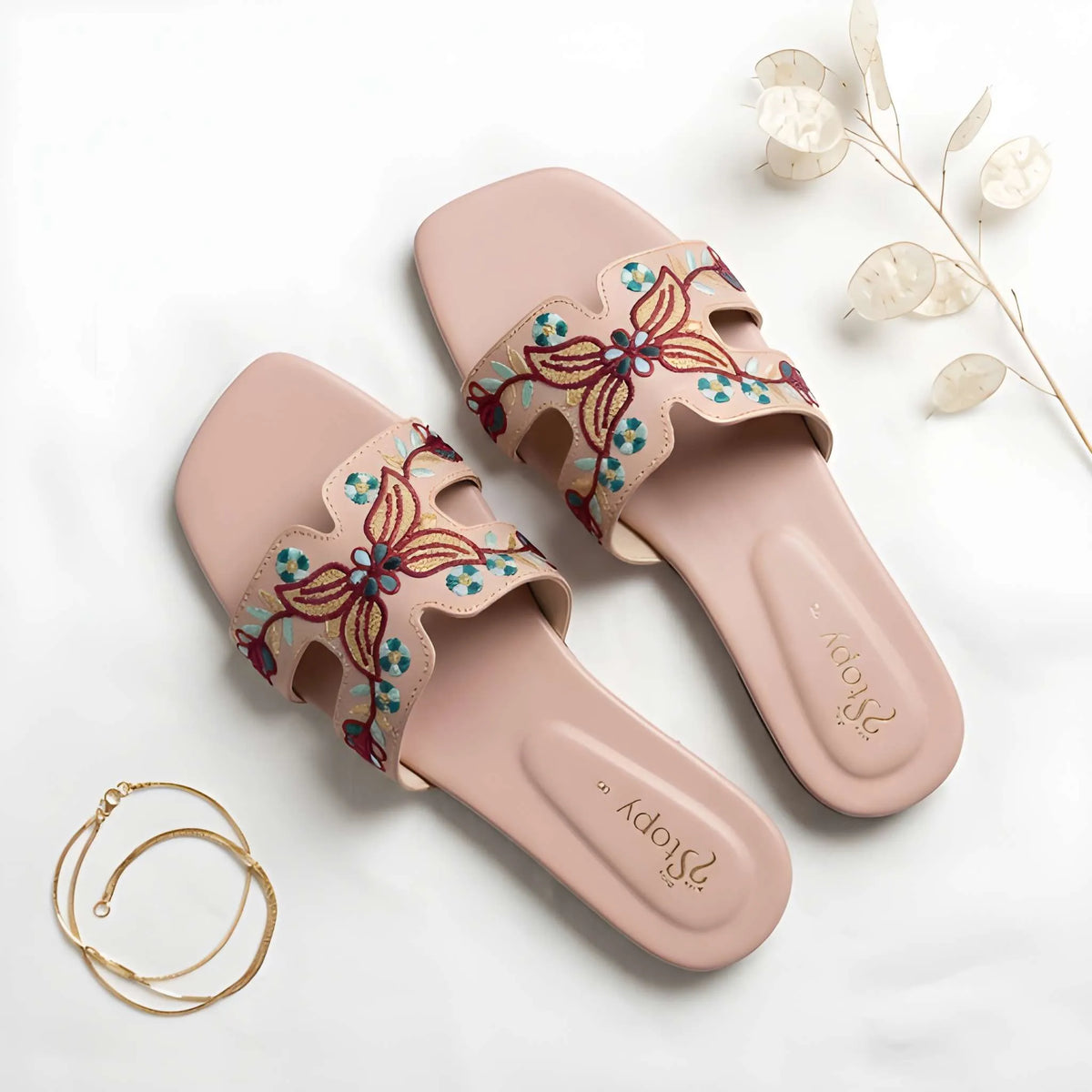 Embroidered Butterfly Luxe Slipper