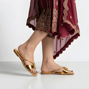 Fashion Flat Slipper - Gold