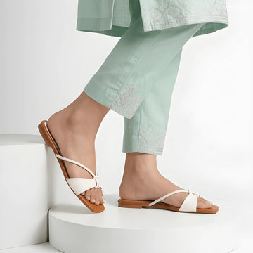 Fashion Flat Slipper - White
