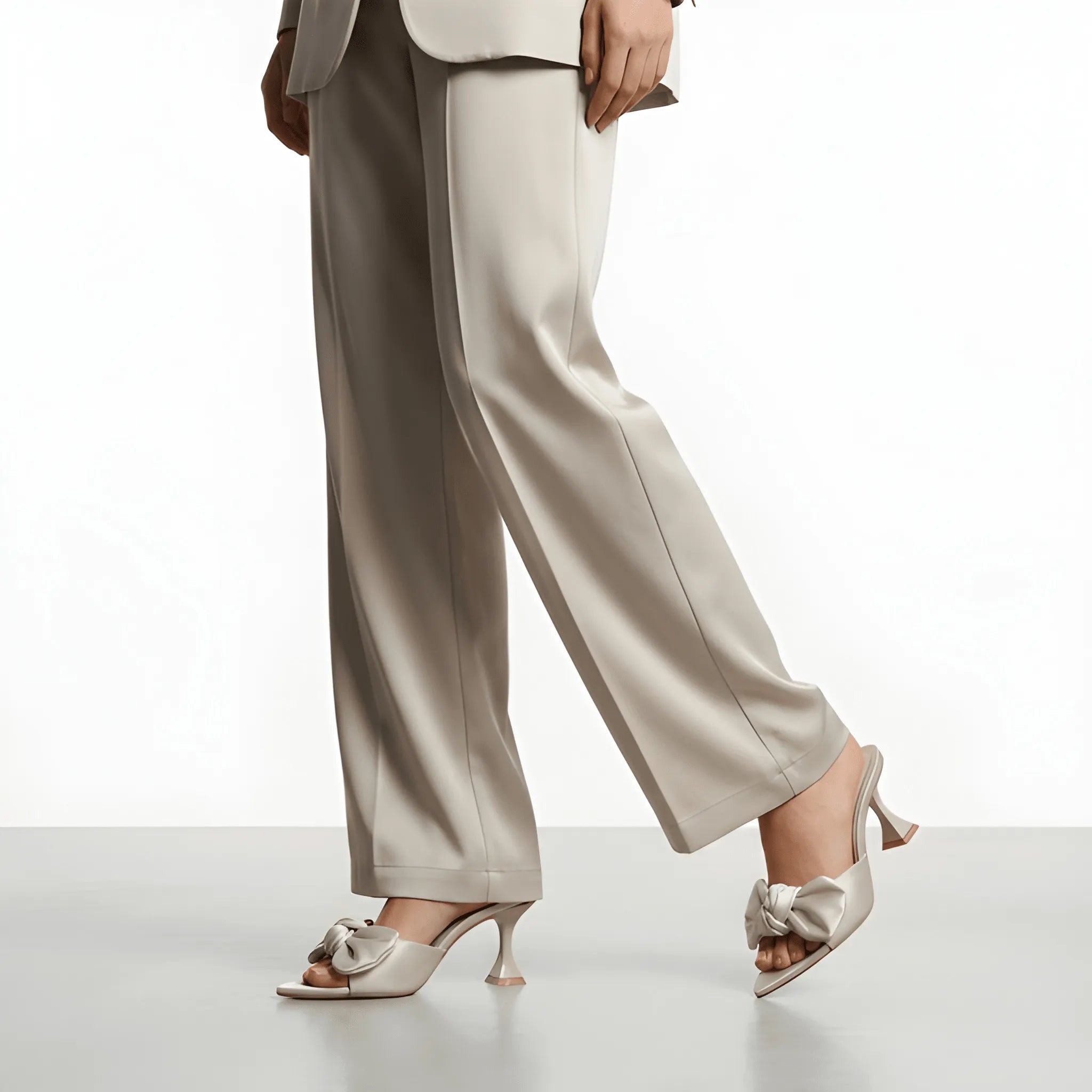 Glam Bow Detail Heel - Fawn