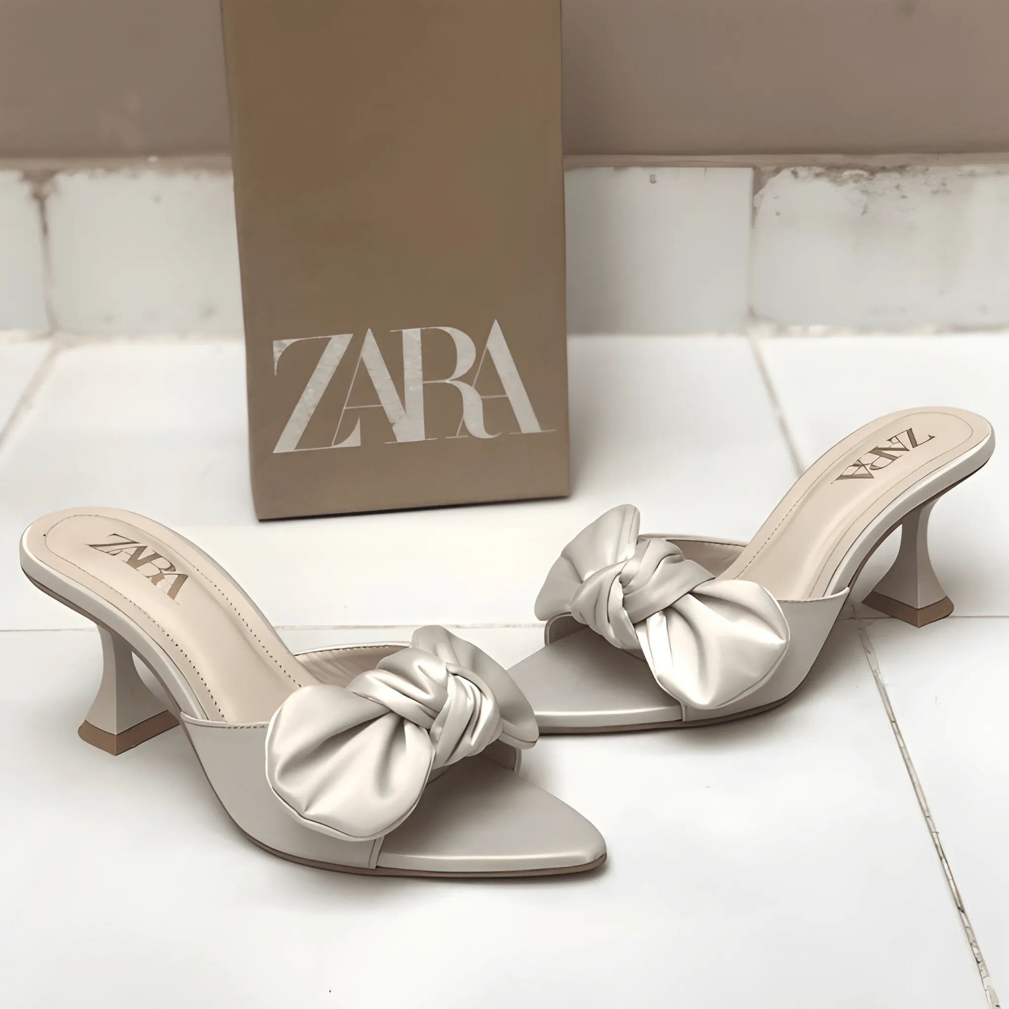 Glam Bow Detail Heel - Fawn