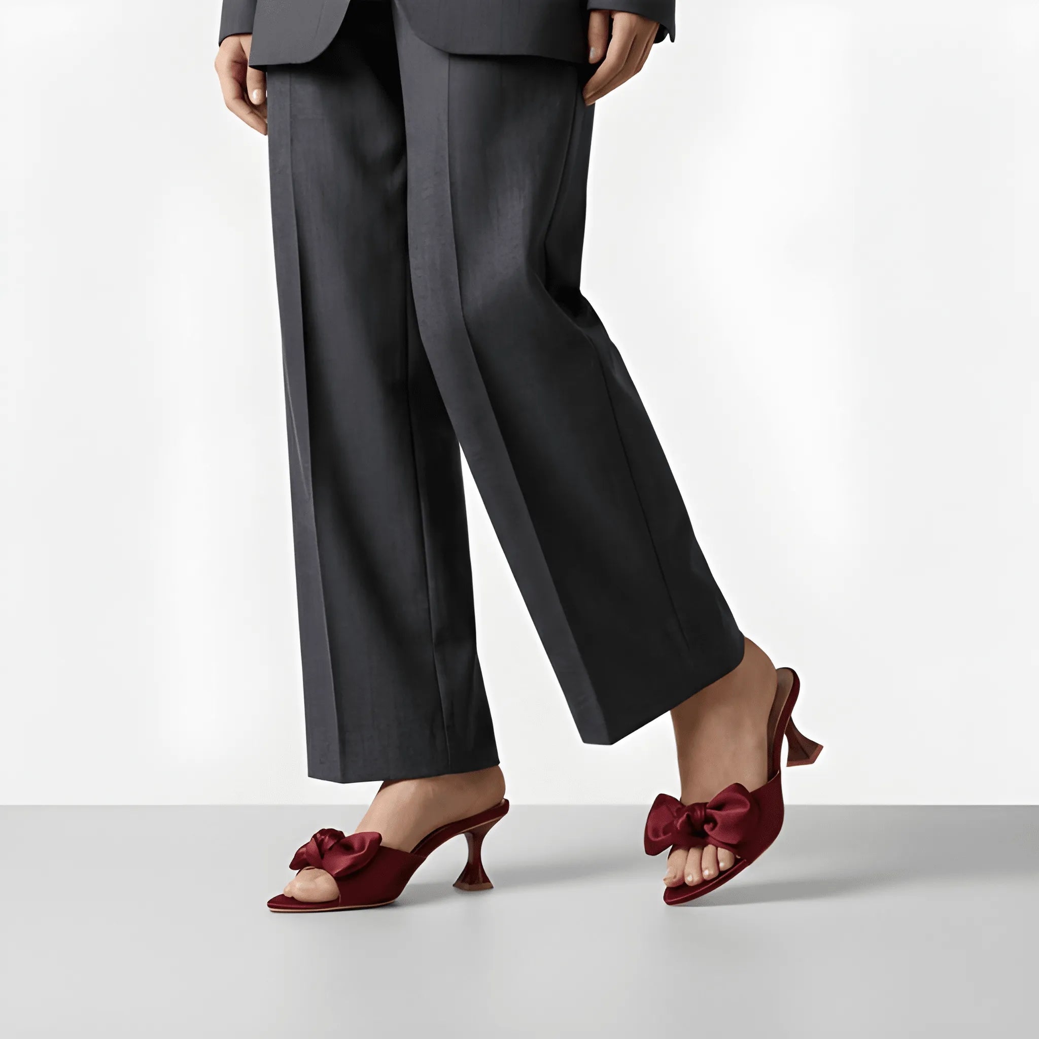 Glam Bow Detail Heel - Maroon