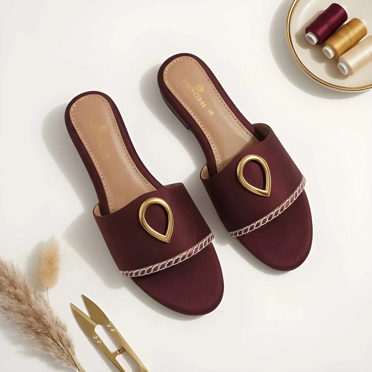 Golden Teardrop Luxe - Maroon