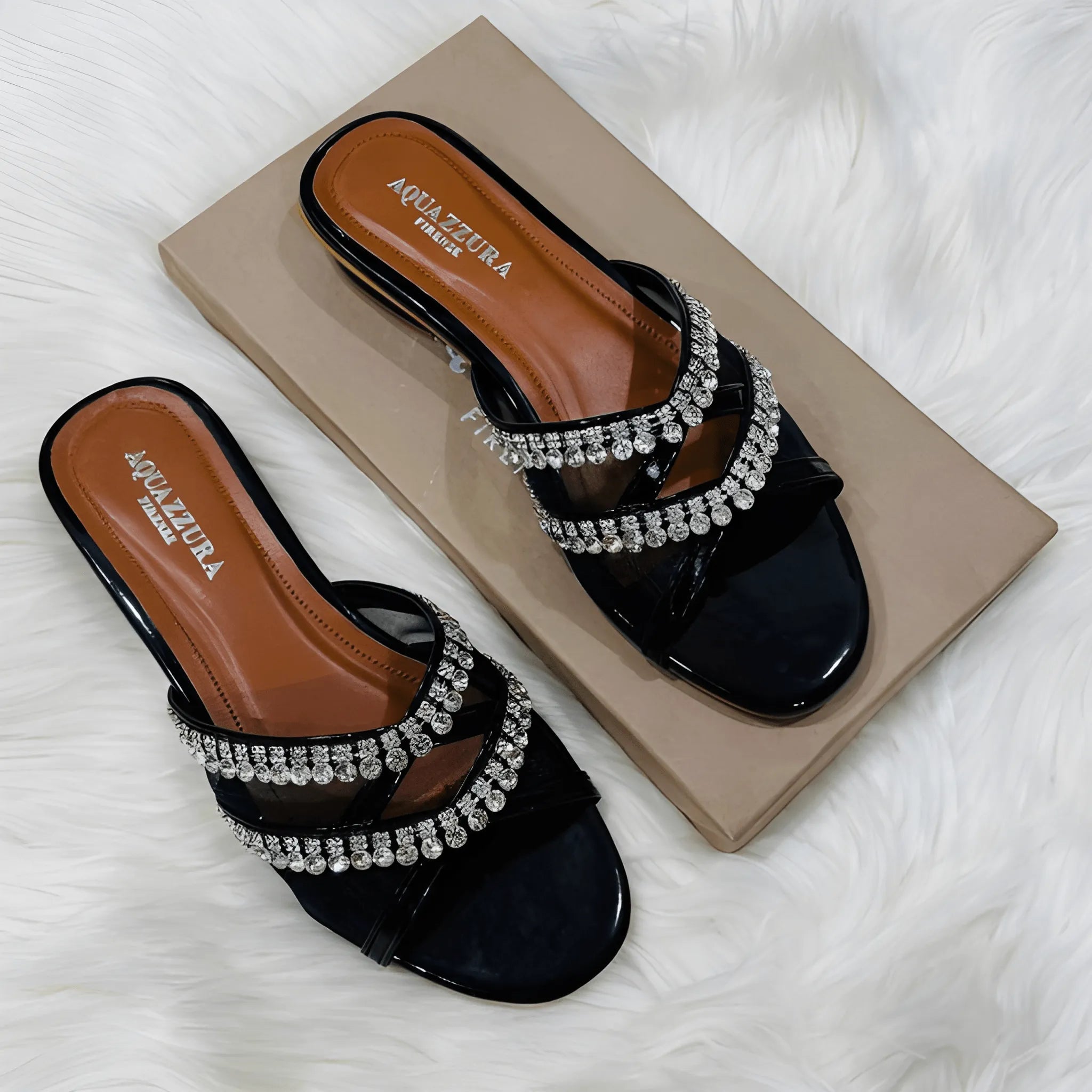 Lace Up Tie Flat - Black