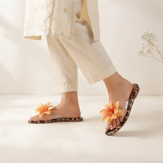 Leopard Luxe Clear Slide