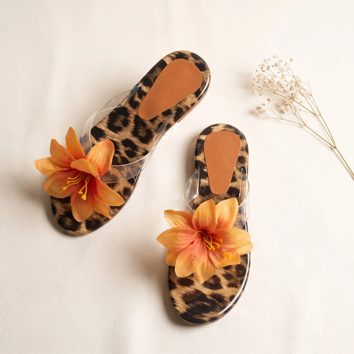 Leopard Luxe Clear Slide