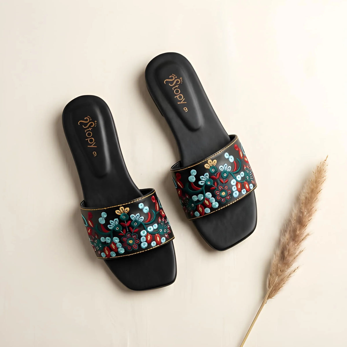 Luxe Bloom Embroidery Slipper