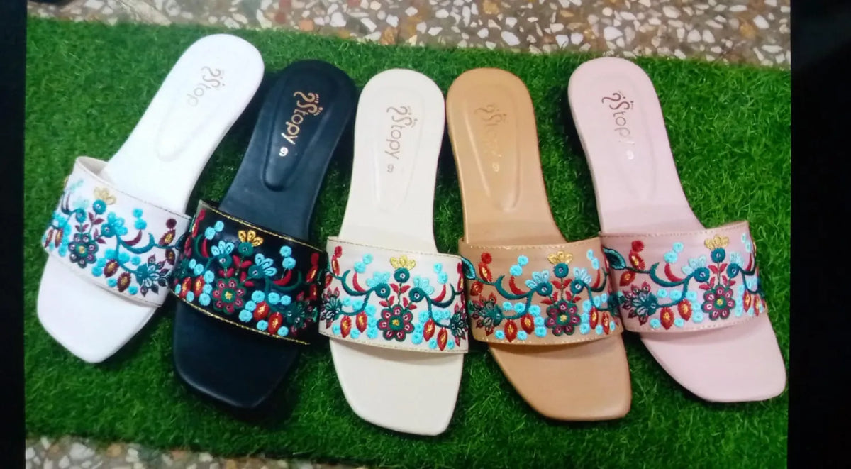 Luxe Bloom Embroidery Slipper
