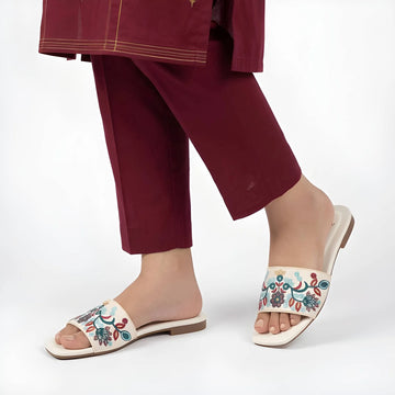 Luxe Bloom Embroidery Slipper