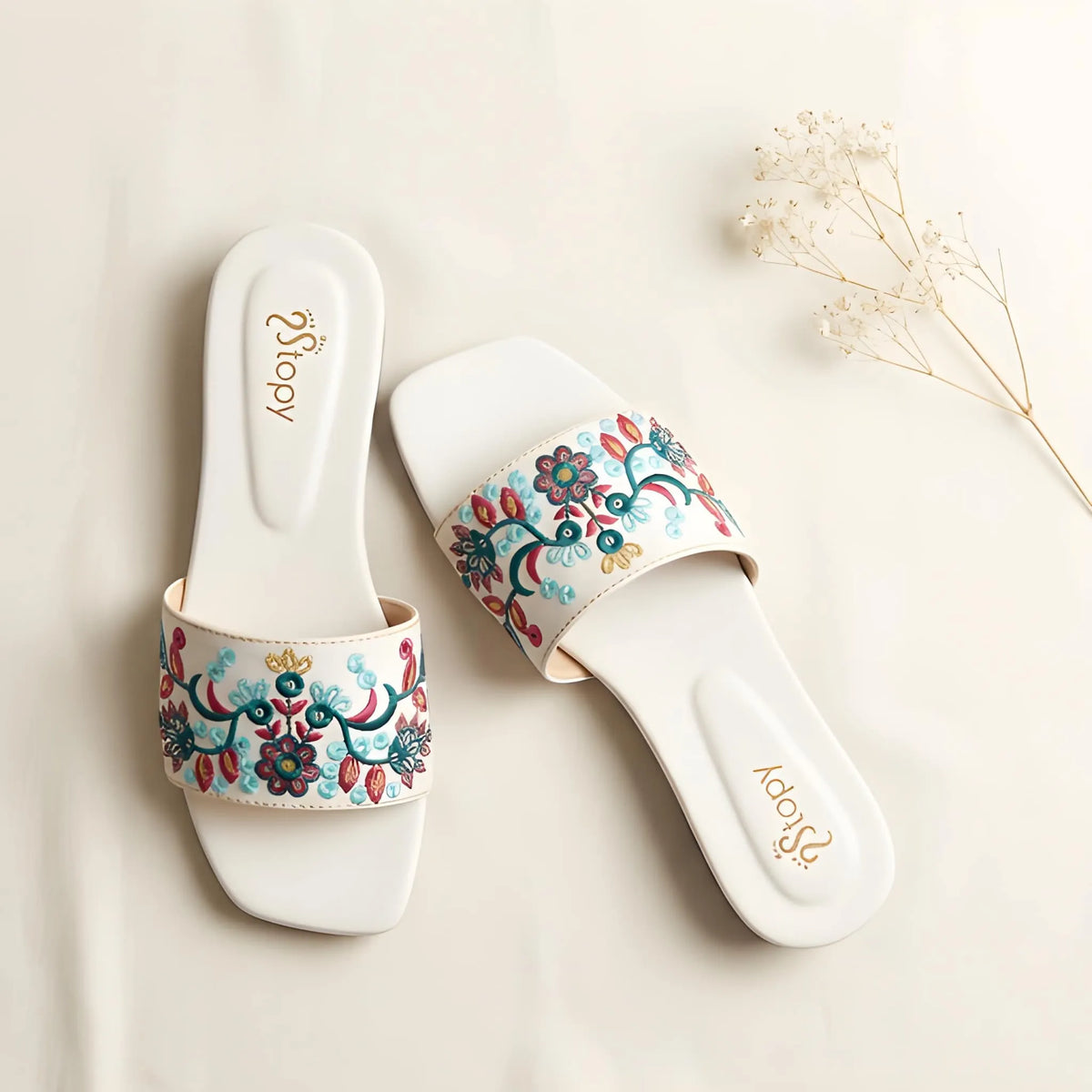 Luxe Bloom Embroidery Slipper