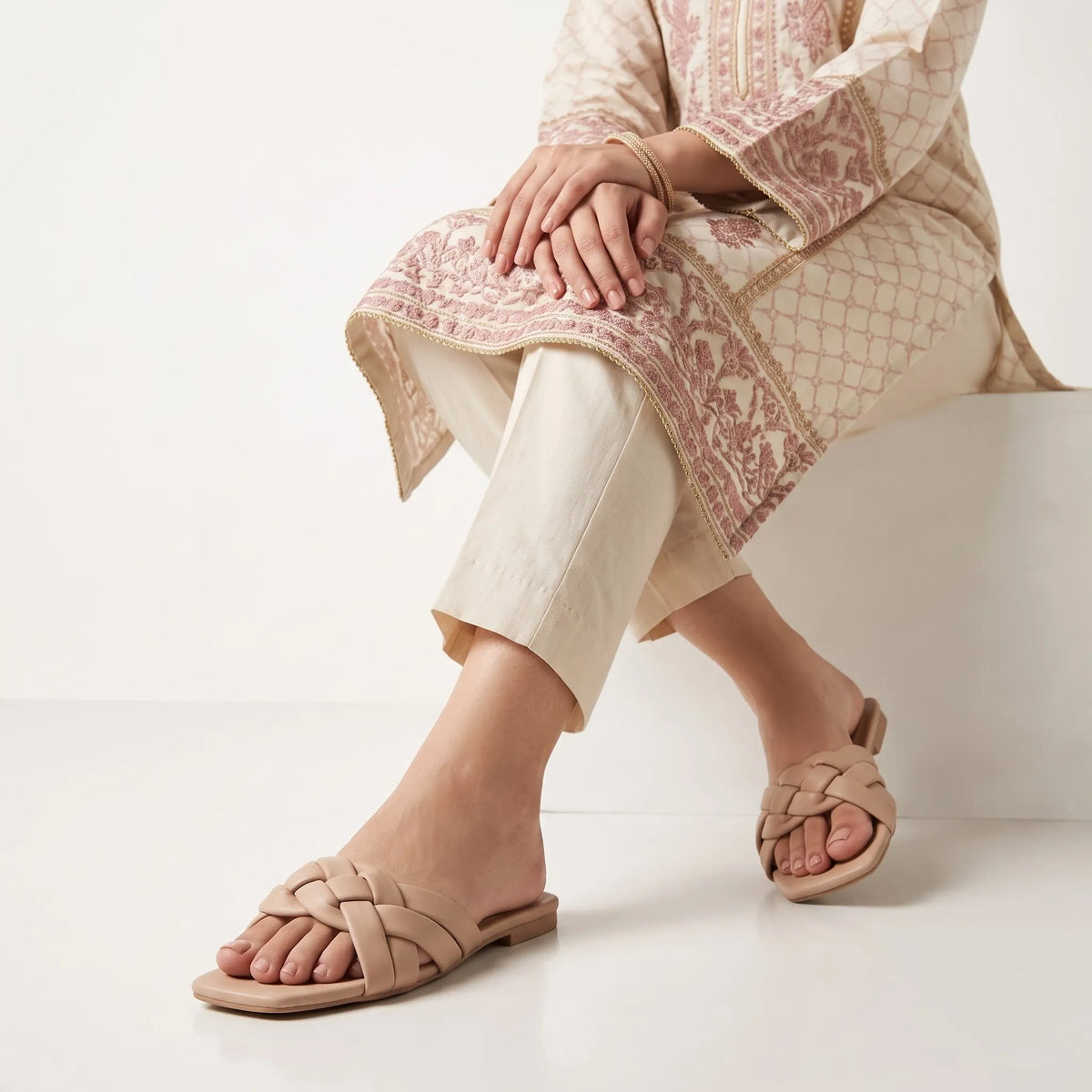 Luxe Braided Strap – Beige