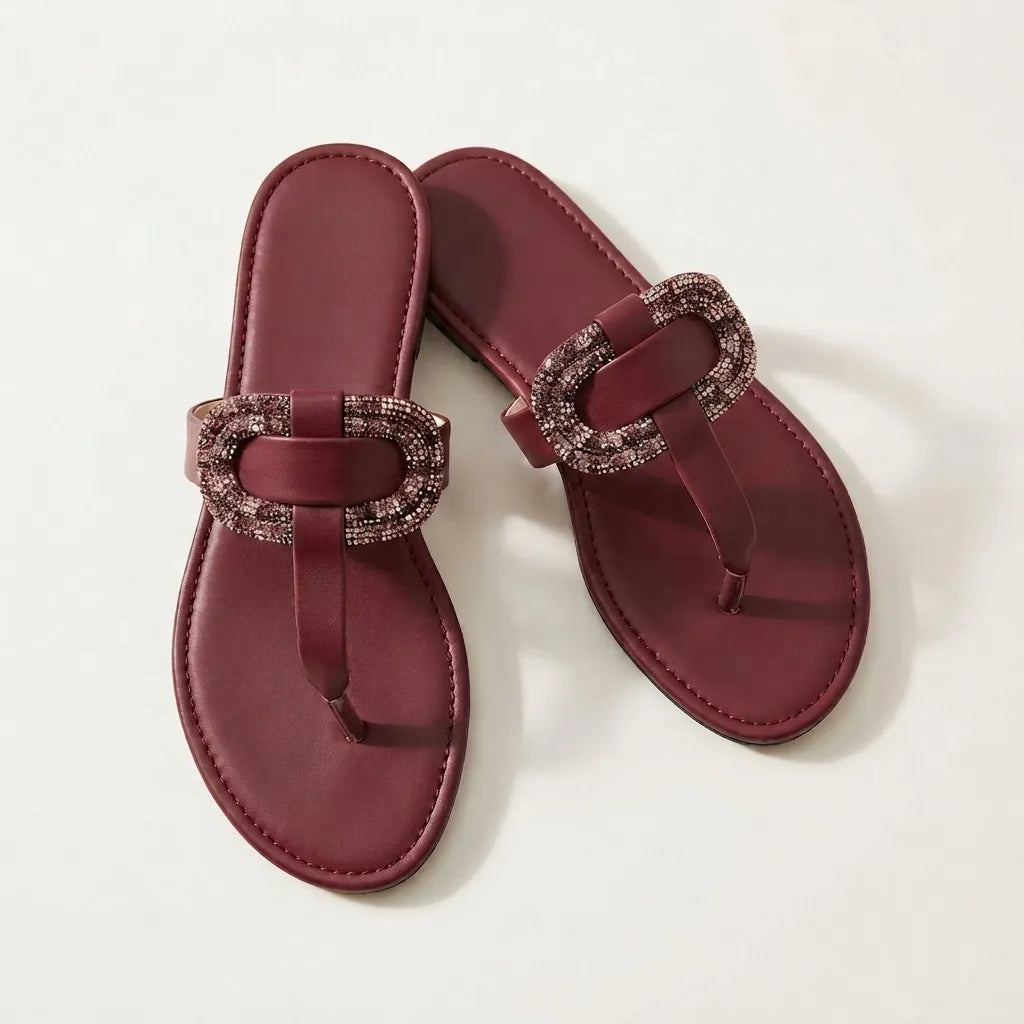 Luxe Oval Buckle – Maroon