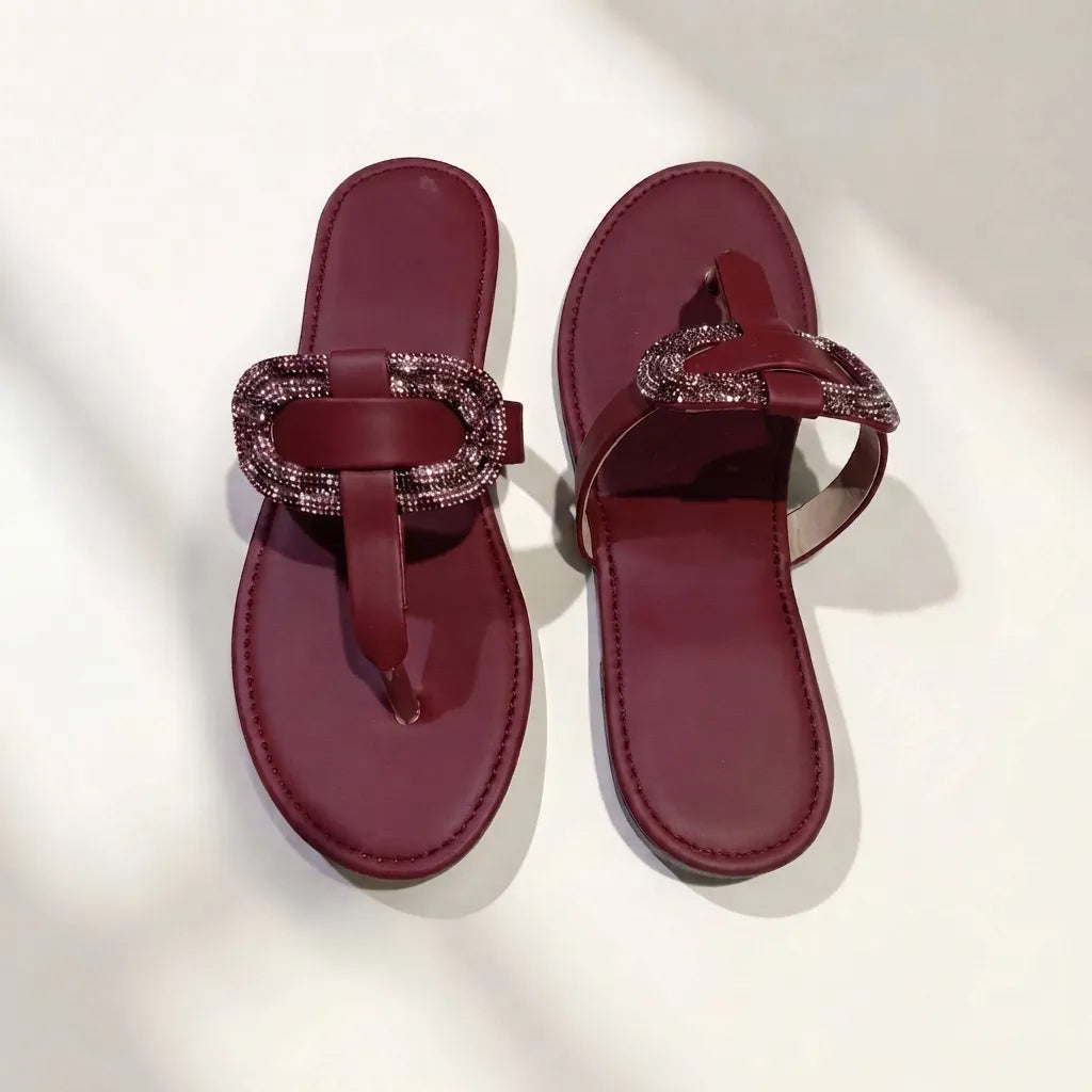 Luxe Oval Buckle – Maroon