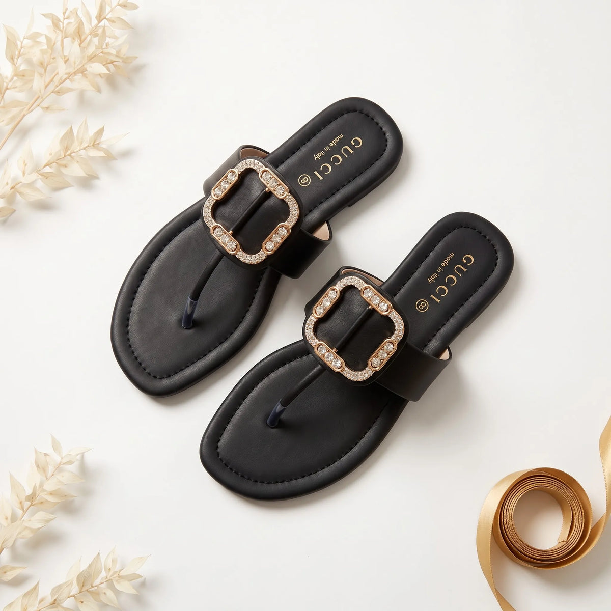 Luxe Square Buckle – Black