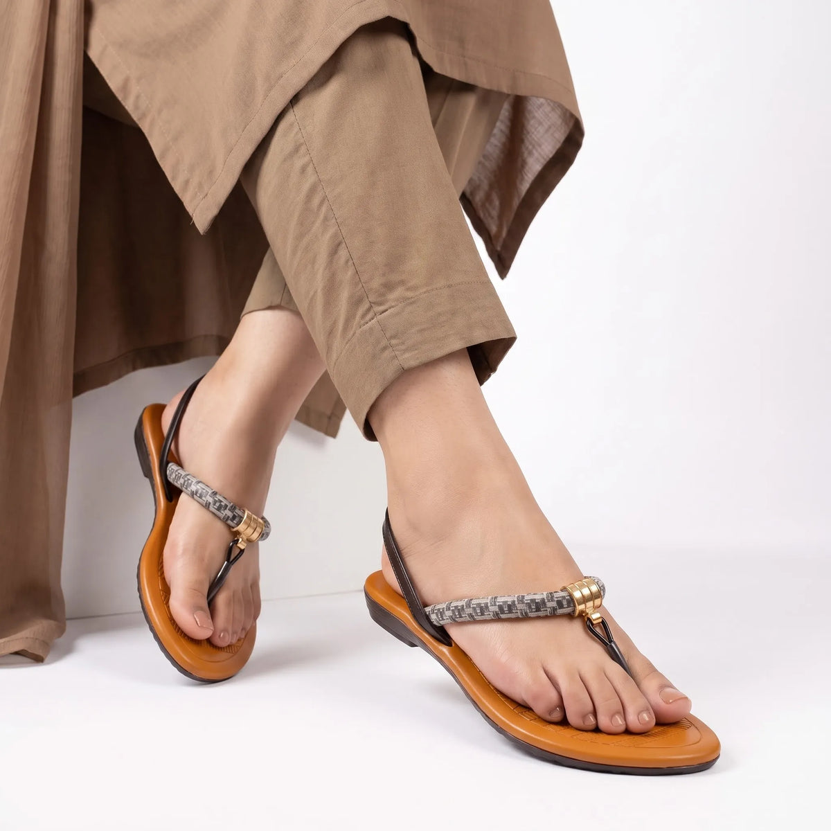 Luxe Woven Backstrap Flat Sandal