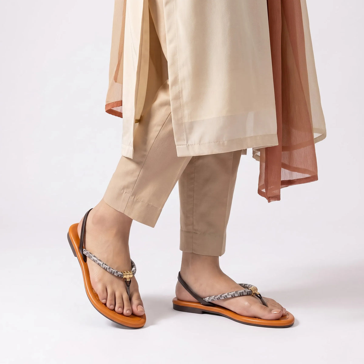 Luxe Woven Backstrap Flat Sandal