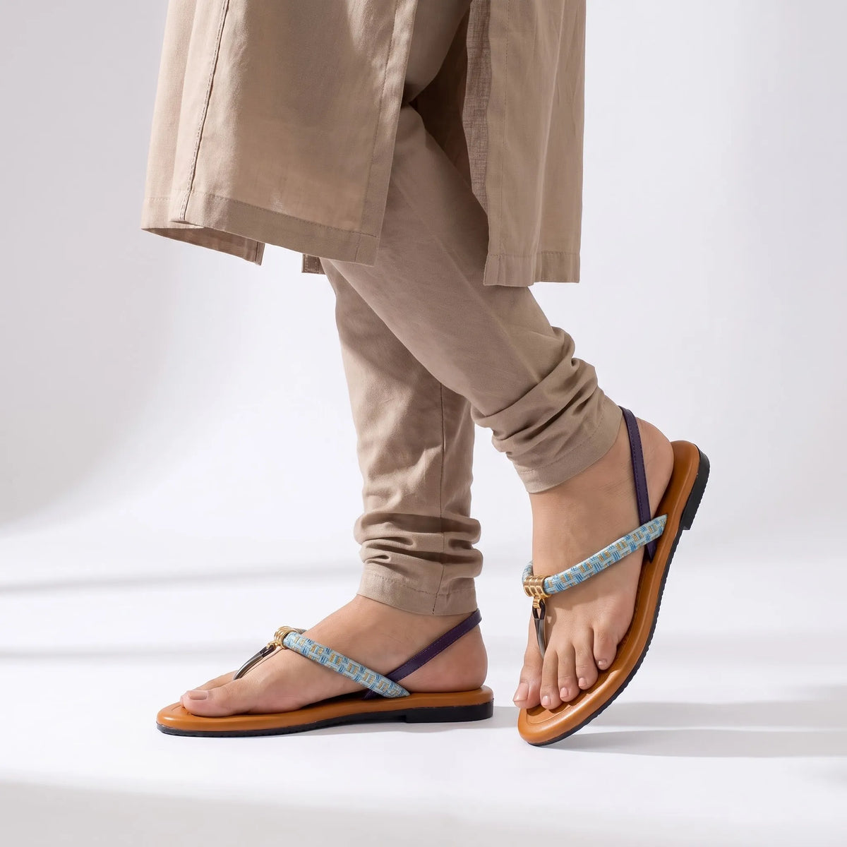 Luxe Woven Backstrap Flat Sandal