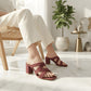 Maroon Burgundy Strappy Heel