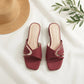 Maroon Leaf Cutout Heel
